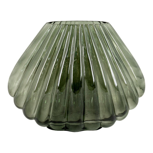 Vaas Van Mondgeblazen Glas Groen 29x11,5x22 | Homestyles.nl