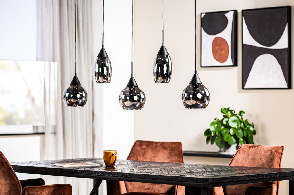 Hanglamp, 5-lichts - Rookglas | Homestyles.nl