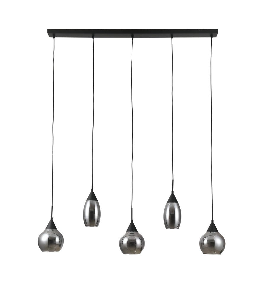 Hanglamp, 5-lichts - Rookglas | Homestyles.nl